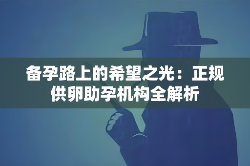 备孕路上的希望之光:正规供卵助孕机构全解析 备孕路上的希望之光:正规供卵助孕机构全解析